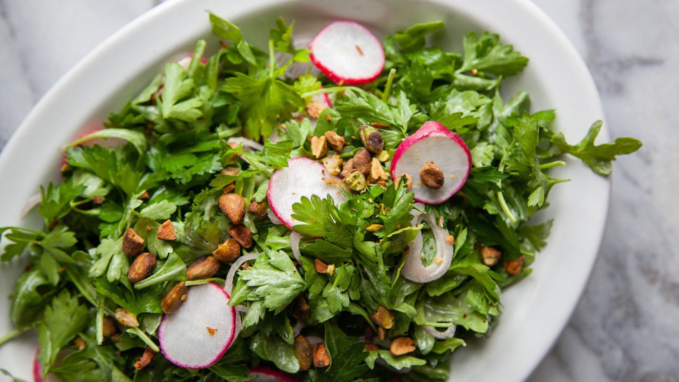 Parsley & Arugula Salad With Tahini Vinaigrette - Lettuce Grow