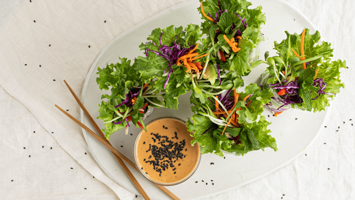Spring Rolls with Peanut Sauce - Lettuce Grow