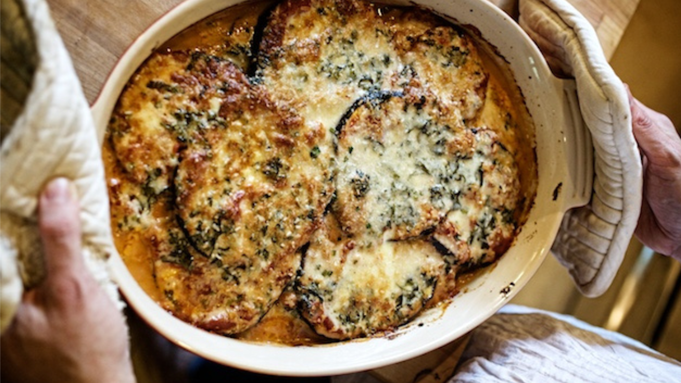 Eggplant Gratin with Herbs and Creme Fraiche - Lettuce Grow