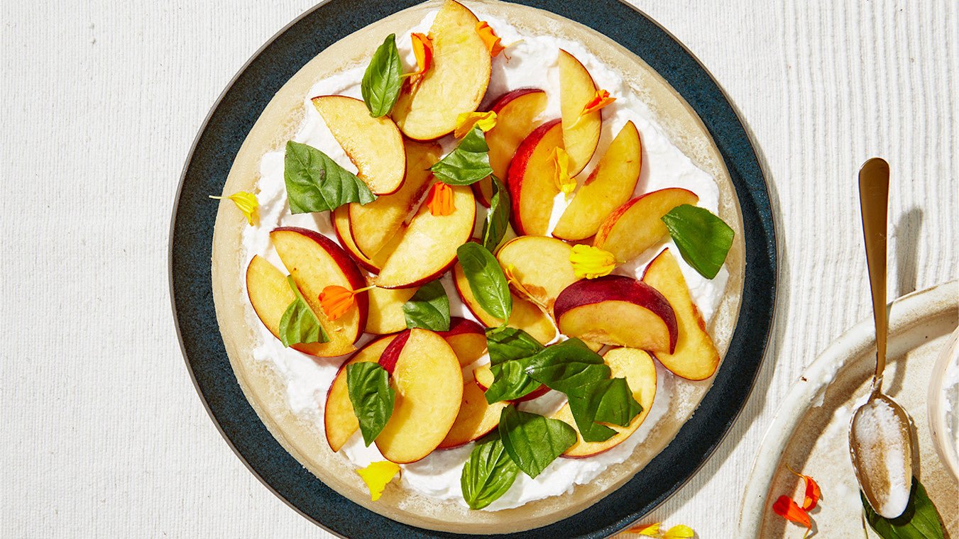 Peach Bibingka with Marigold & Genovese Basil - Lettuce Grow