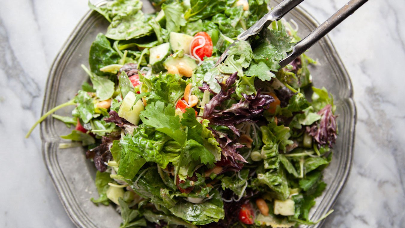 Cool & Crunchy Sesame Rice Noodles - Lettuce Grow