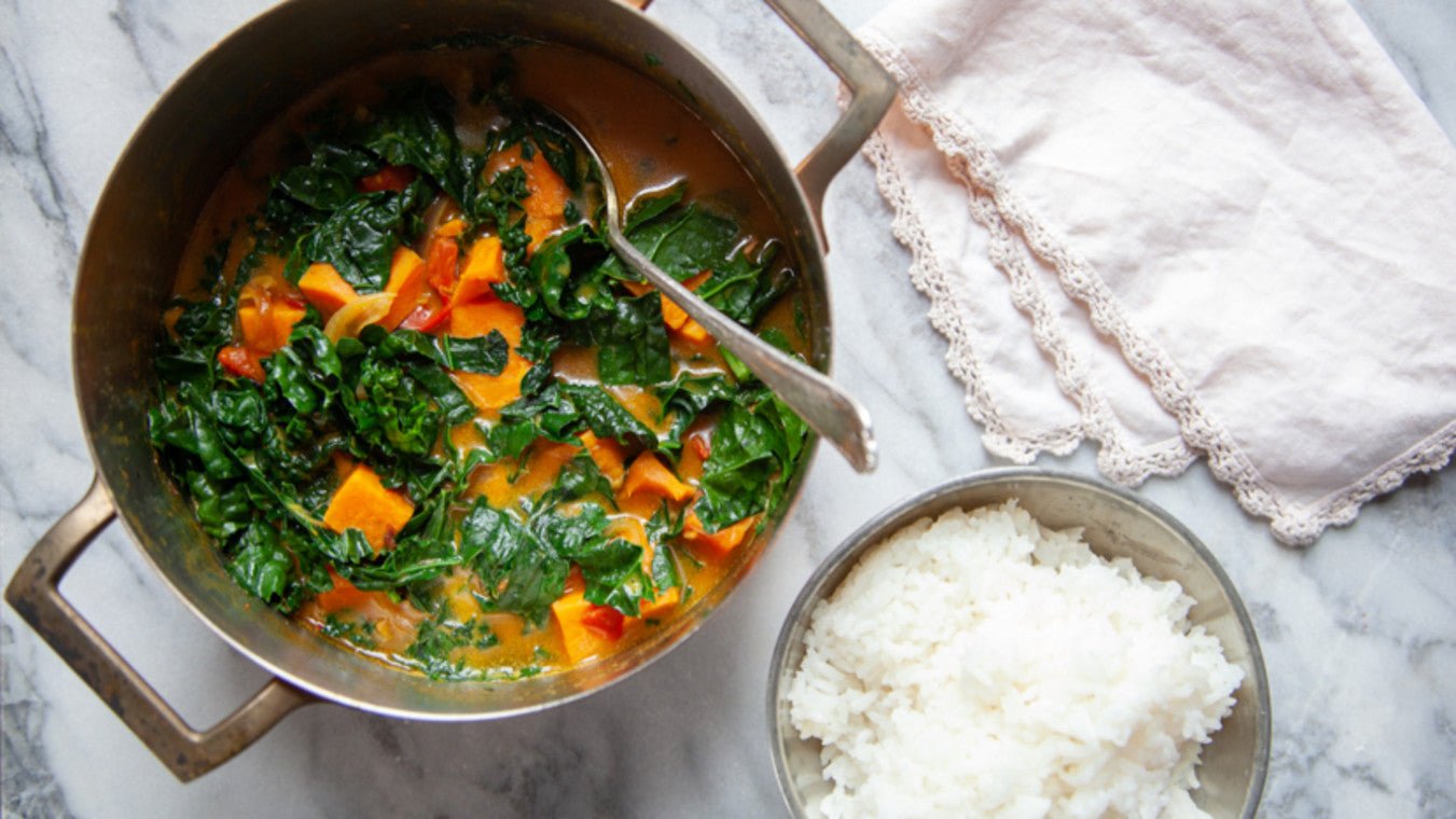 Caribbean Sweet Potato Curry With Kale - Lettuce Grow