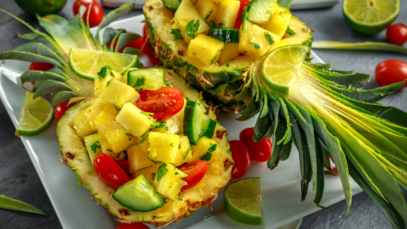 Cucumber, Pineapple & Tomato Salad with Nuoc Cham Vinaigrette - Lettuce Grow