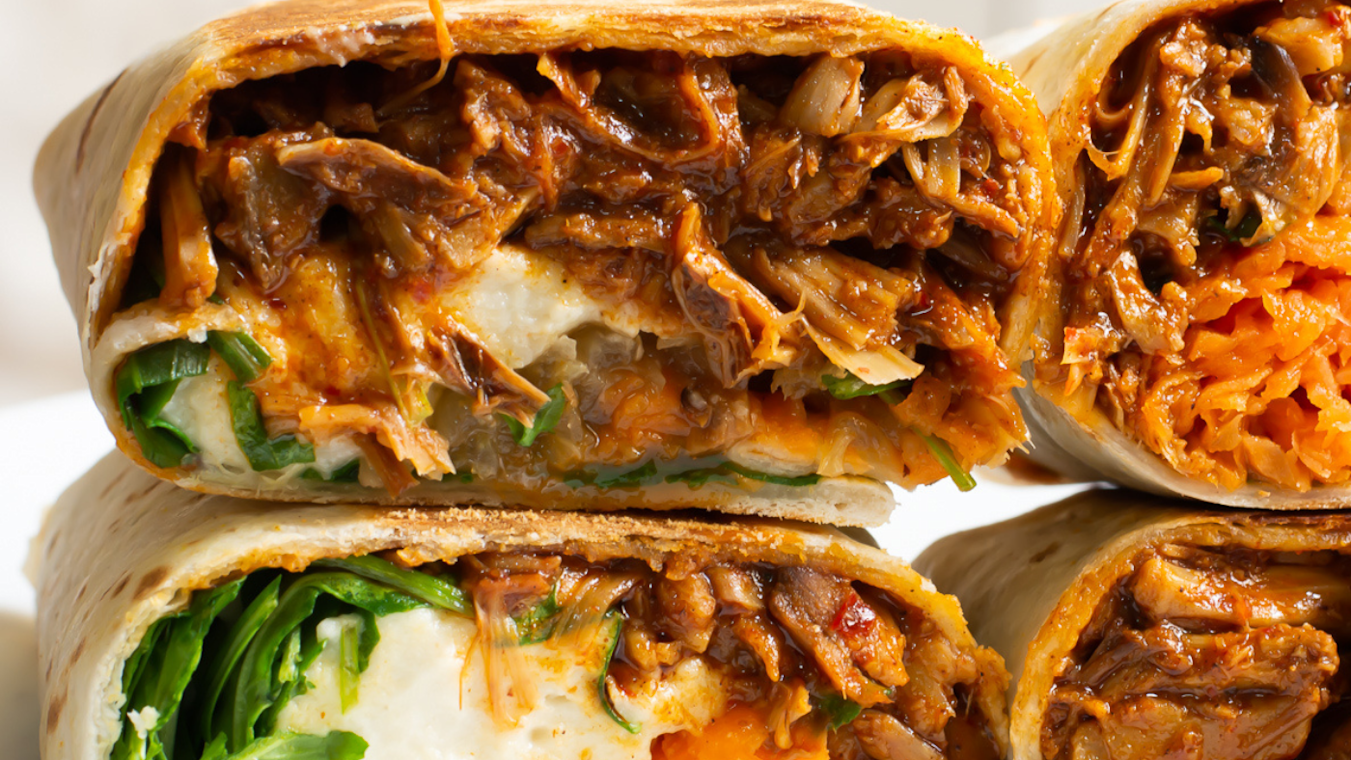 Meaty Spiced Jackfruit Burritos - Lettuce Grow