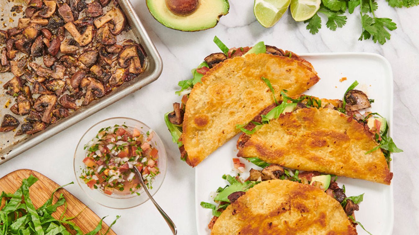 Mushroom Asada Tacos - Lettuce Grow