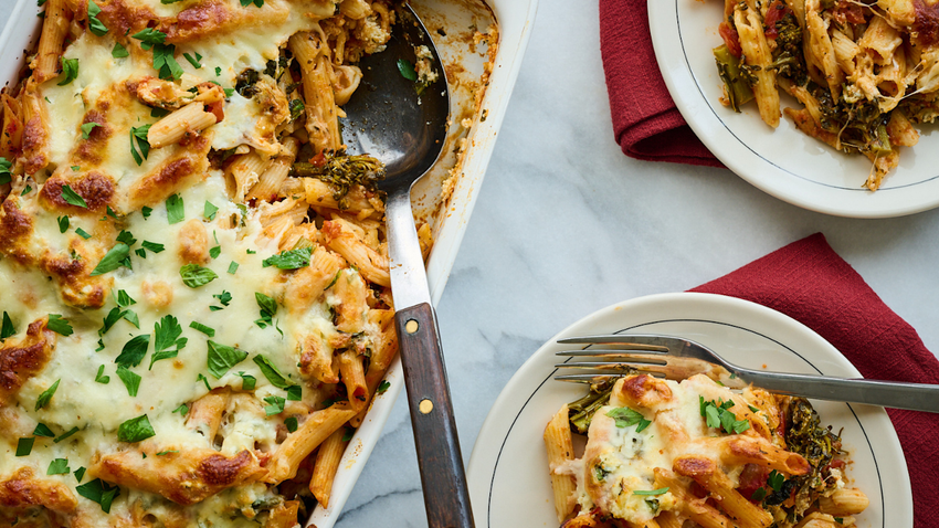 Cheesy Baked Penne with Broccoli Raab - Lettuce Grow