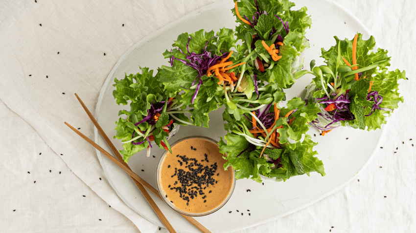 Spring Rolls with Peanut Sauce - Lettuce Grow
