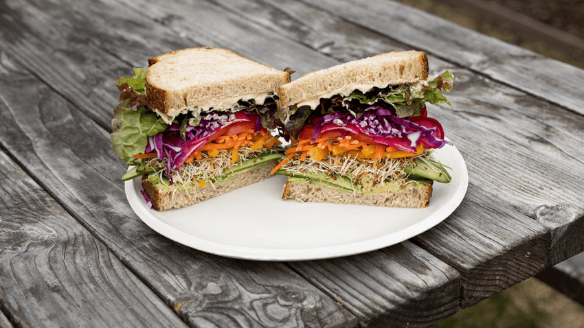 Rainbow Veggie Sandwich - Lettuce Grow