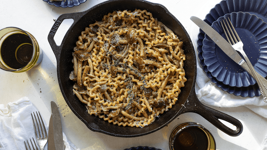 Wild Mushroom Pasta and Thyme Butter Sauce - Lettuce Grow