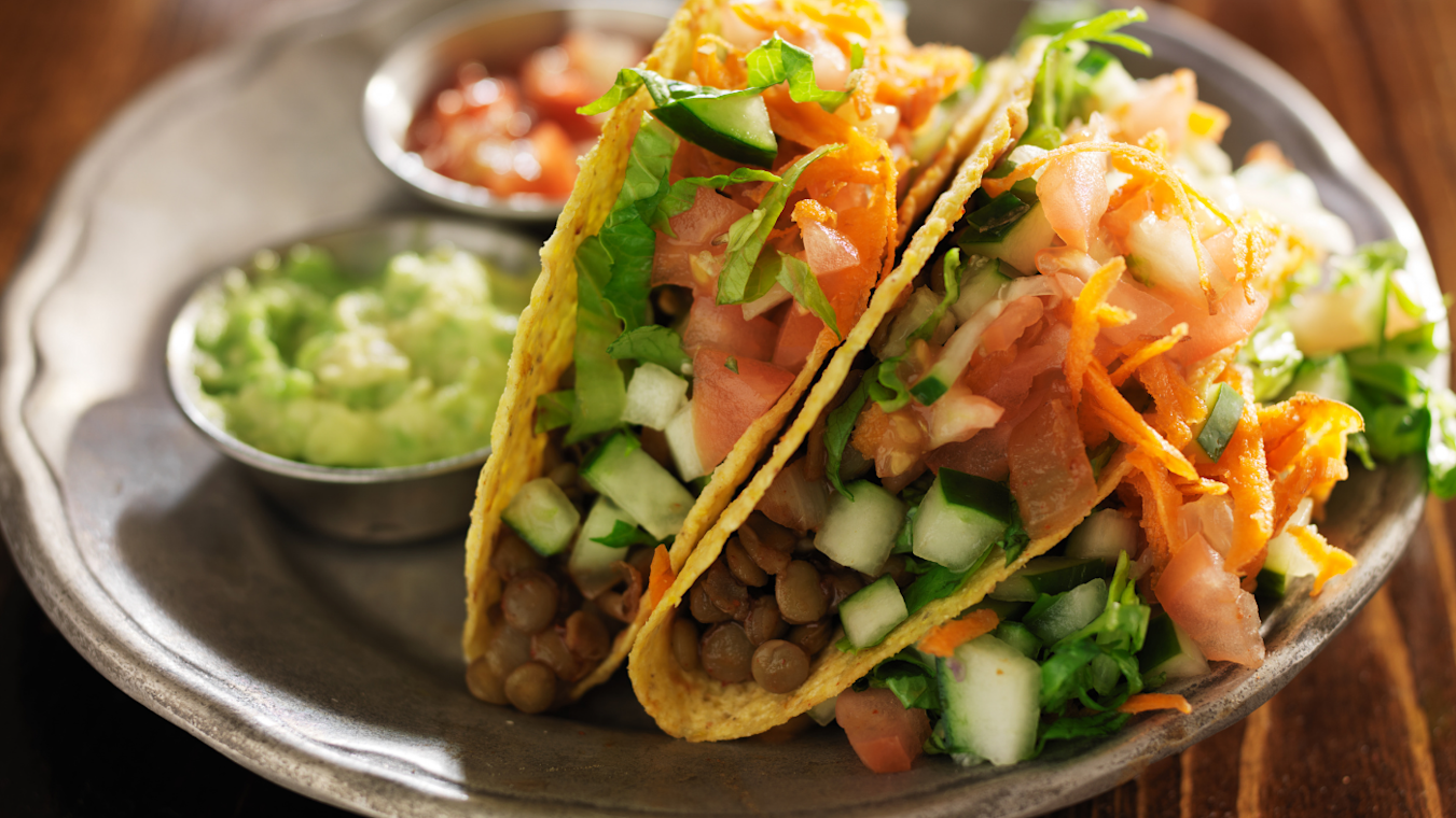 Lentil Walnut Tacos with Cashew Sour Cream & Pineapple Avocado Salsa - Lettuce Grow