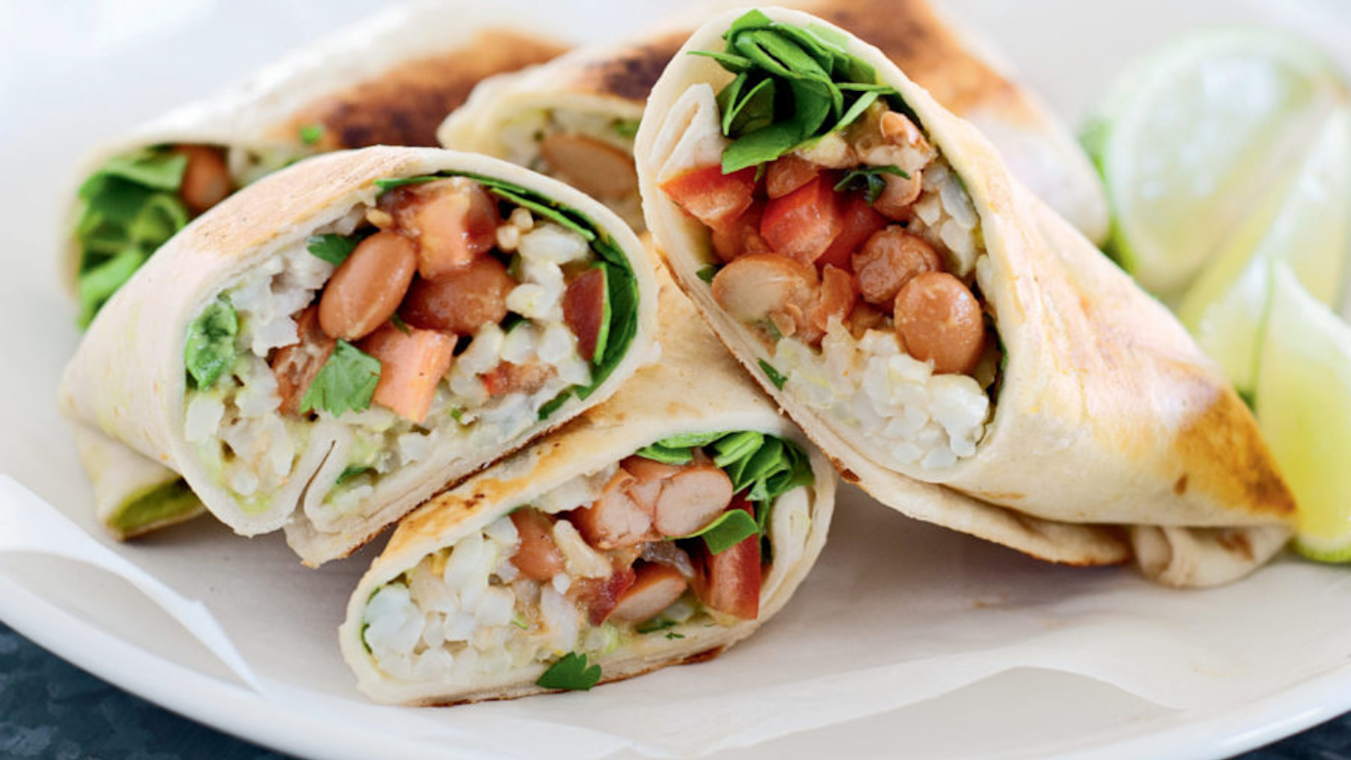 Rice and Bean Pan Grilled Burritos - Lettuce Grow