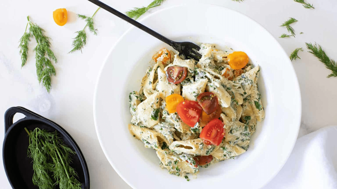 One Pot Creamy Vegan Tuscan Kale Pasta - Lettuce Grow