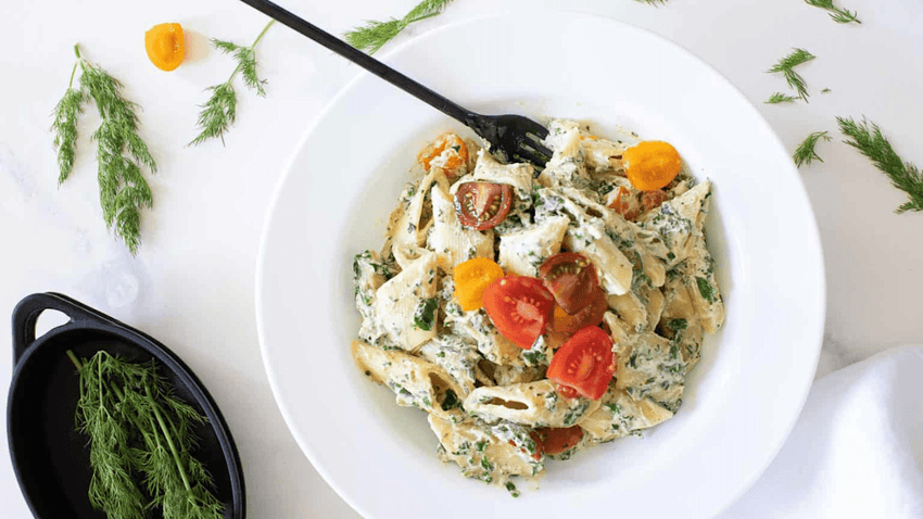 One Pot Creamy Vegan Tuscan Kale Pasta - Lettuce Grow