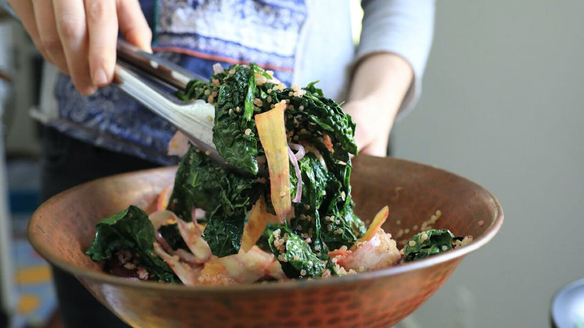 Sauteed Kale and Quinoa Salad With Orange Vinaigrette - Lettuce Grow