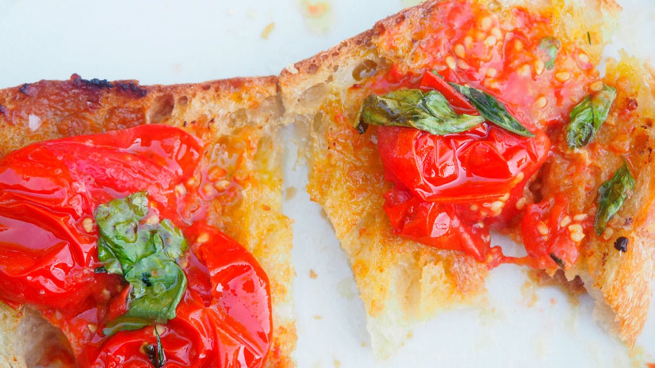 Quick Cherry Tomato Confit on Miso Bread - Lettuce Grow