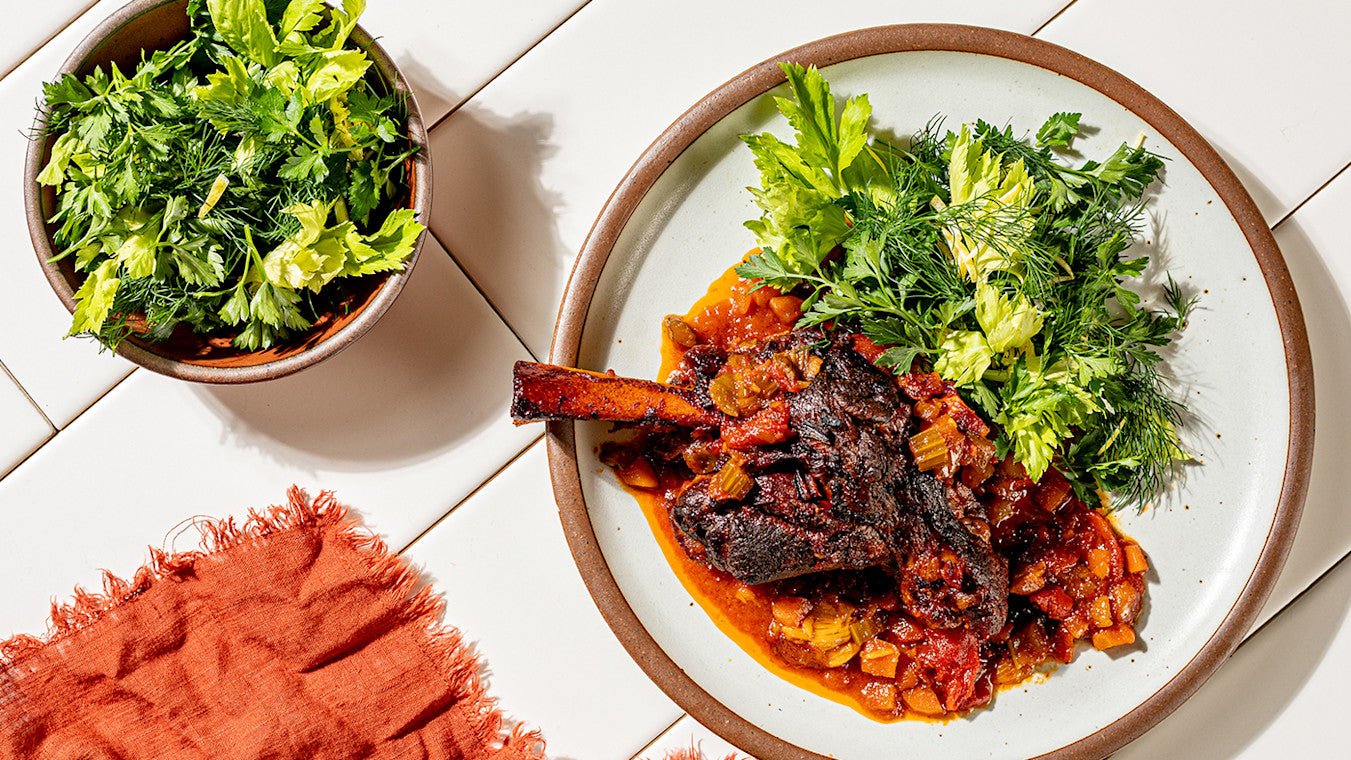 Saffron Lamb Shanks with Dill-Parsley Gremolata - Lettuce Grow
