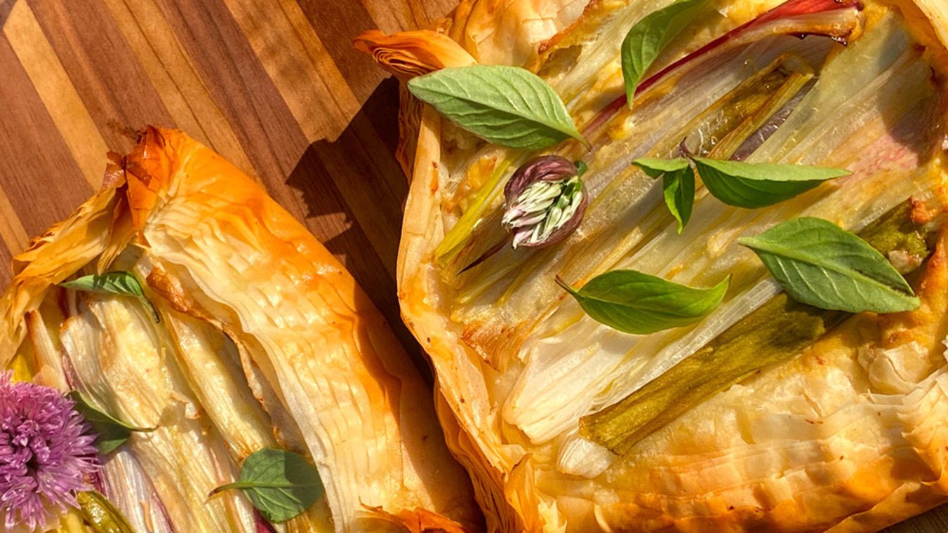 Scallion and Tofu Ricotta Tart - Lettuce Grow